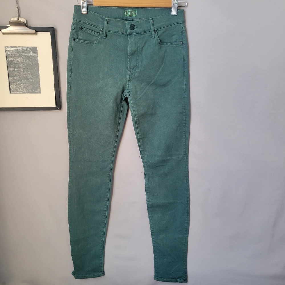 Mother The Charmer Denim Jeans Just For Kicks Granny Smith Green‎ 27